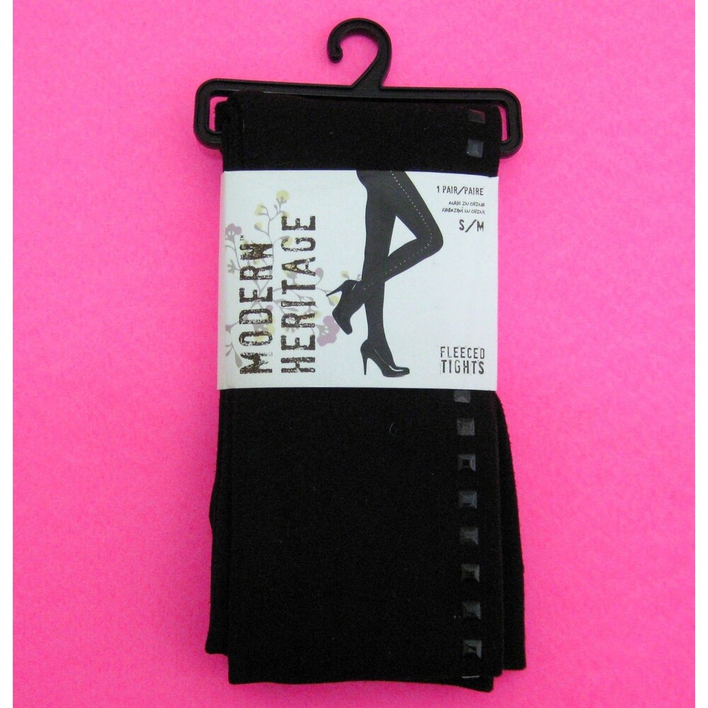 New Black Fleeced Tights Womens Size Small / Medium Modern Heritage
